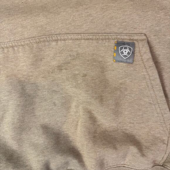 Ariat Rebar Graphic Hoodie Mens X-Large Dijon Fleece Sweater Workwear - Picture 6 of 8